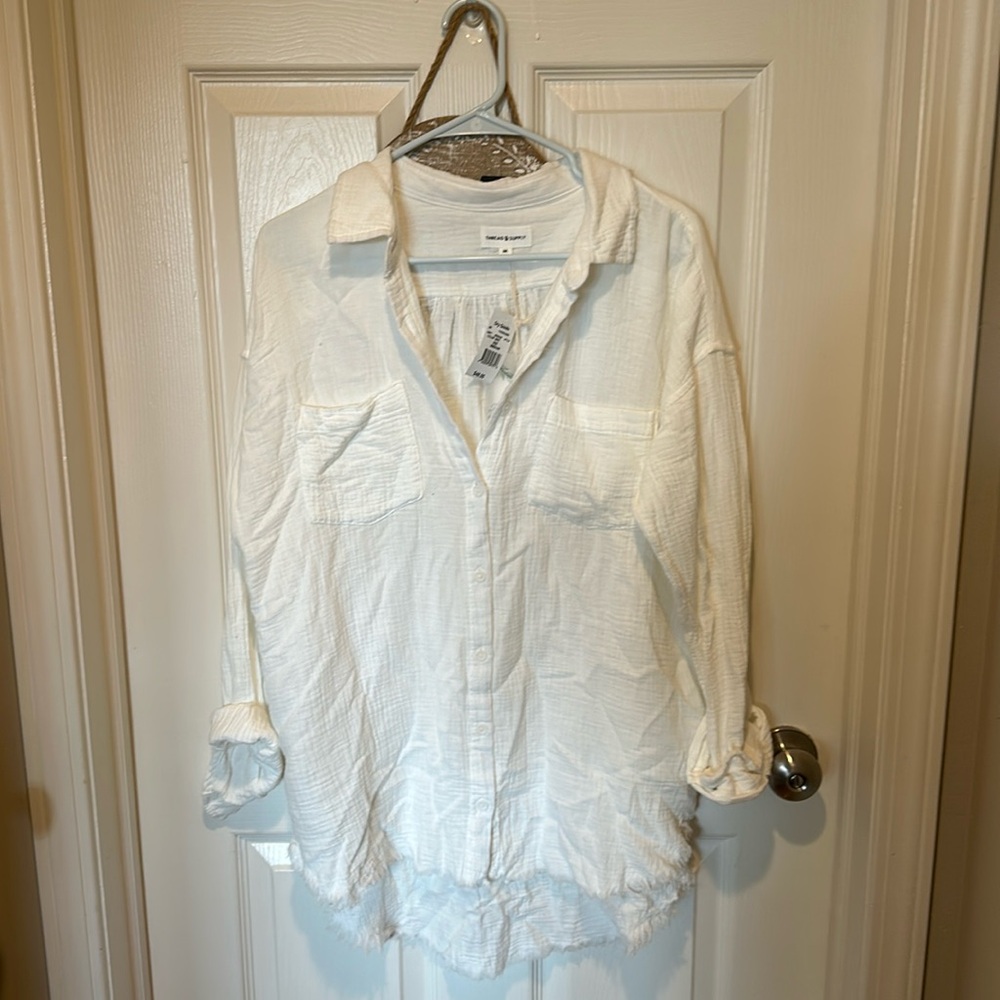 Thread and Supply white cover shirt